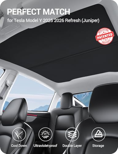 Sunshade Roof for 2026 2025 Tesla Model Y Juniper No Gap