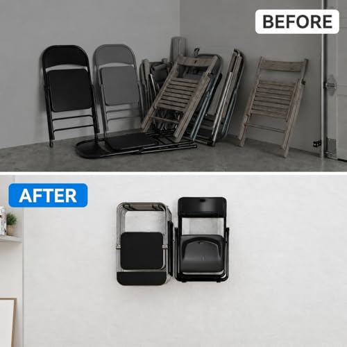 Folding Chair Storage Rack for Garage (2 Count)