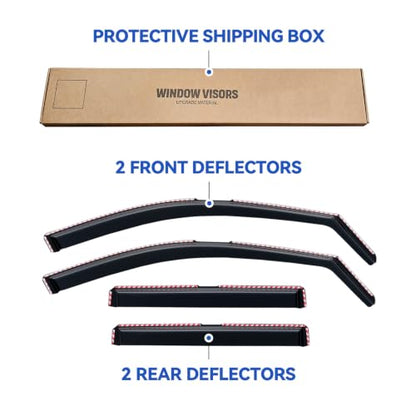 Window Visors Rain Guards for 2018 (4 Count)