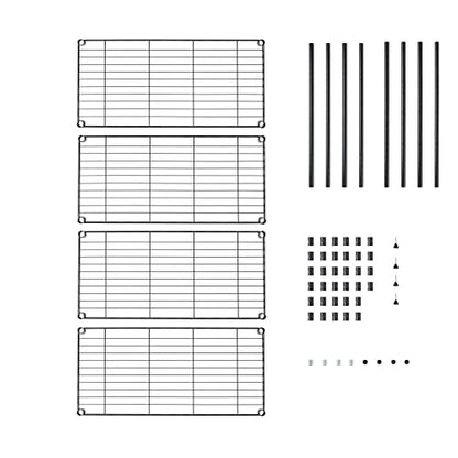 4 Tier Wire Shelving Unit Storage Rack (4 Count)