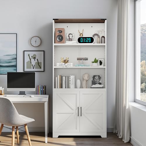 Bookcase with Doors and Adjustable Shelves