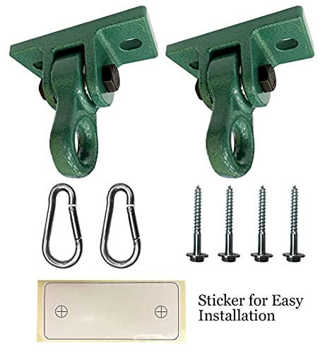 Heavy Duty Green Swing Hangers Screws Bolts Included Over 5000 lb Capacity Playground Porch Yoga Seat Trapeze Wooden Sets Indoor Outdoor 2 Pack (2 Count)