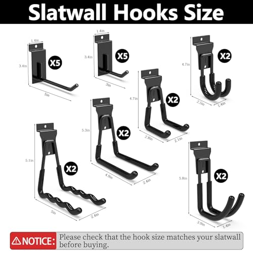 Slatwall Hooks 20 Pack Heavy Duty Multi Sizes (20 Count)