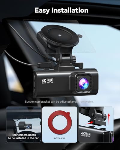 Dash Cam 4K Front and 1080P Rear