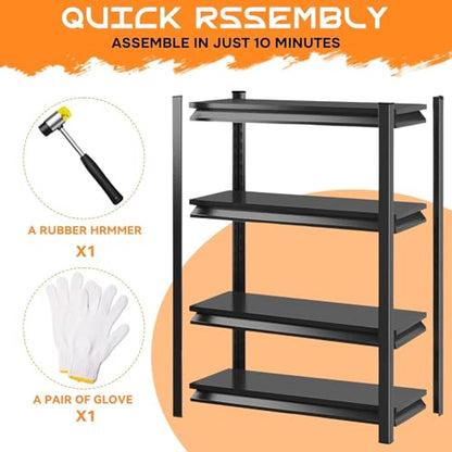 16''W*16" D Garage Shelving Heavy Duty Metal Storage Shelves Series (4 Count)