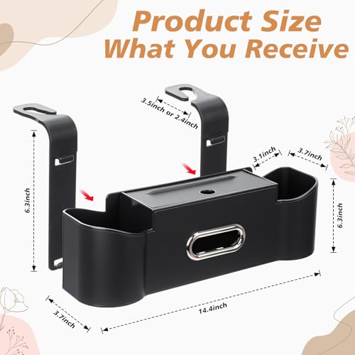 2 Pack Multifunctional Car Seat Back Storage Box Car Seat Back Organizer with Tissue Box (2 Count)