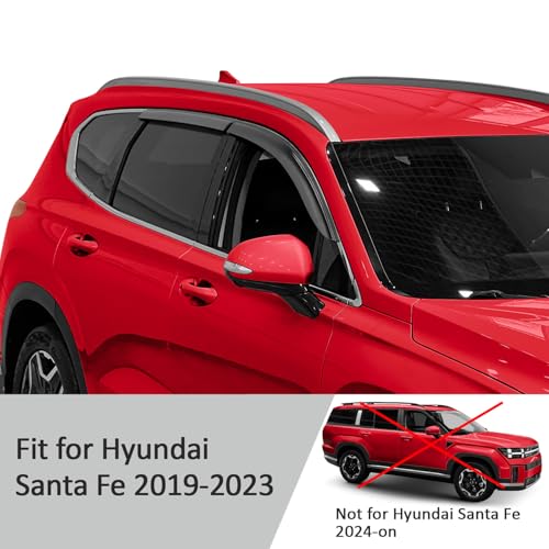 Tape on Extra Durable Rain Guards for Hyundai Santa Fe 2019 (4 Count)