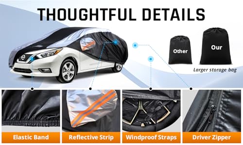 Versa Car Cover Waterproof All Weather with Silver Strip Design