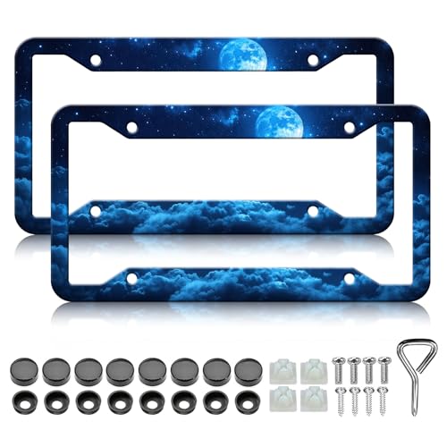 Moon Galaxy Starry Sky License Plate Frames