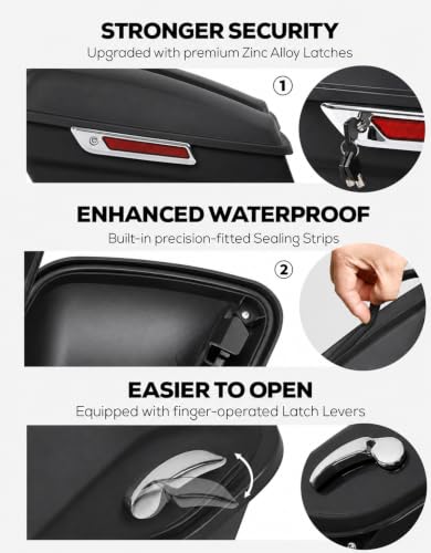 Motorcycle 5" Stretched Saddlebags Fit For Harley Touring 2014 (2 Count)