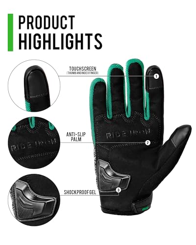 Motorcycle Gloves Motorbike Glove for Men Women Full Finger Knuckle Protection Touch Screen Cycling ATV Hiking Riding