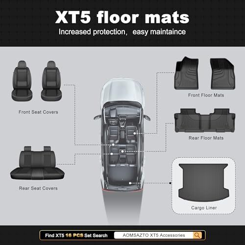 Cargo Mat fit for Cadillac XT5 2017 (8 Count)