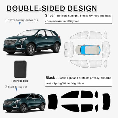 8pcs Thicken Sun Shades for Cadillac XT5 Accessories 2017