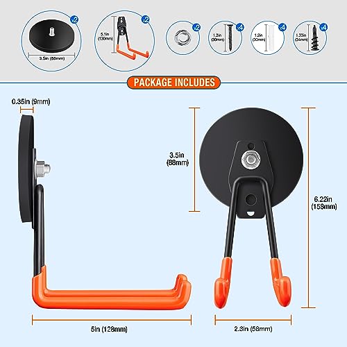 2Pcs Large Strong Magnetic Hooks for Hanging Heavy Duty (2 Count)