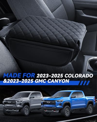 Armrest Cover for 2023 2024 2025 Chevy Colorado & 2023 2024 2025 GMC Canyon Accessories Center Console Middle Lid Pad Protector for Car Elbow Rest