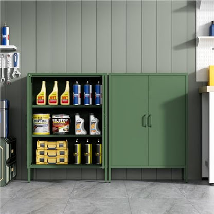 Metal Storage Cabinet with Doors and Shelves
