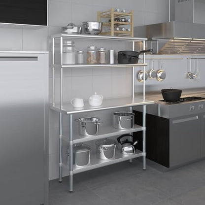 Stainless Steel Work Table with 2 Shelves