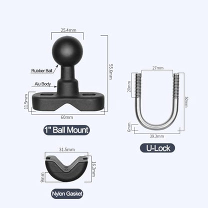Motorcycle Phone Mount with Aluminum Alloy Arm and U
