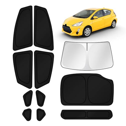Car Window Shades for Toyota Prius 2010 2011 2012 2013 2014 2015 Windshield Sun Shade Side Window Cover UV Block Privacy Protection Accessories for Camping Blackout Rear Back Full Set 11PCS (11 Count)