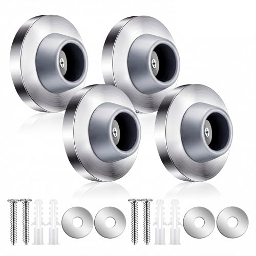 4 Pcs Door Stopper Wall Bumper Flush Mount Protector