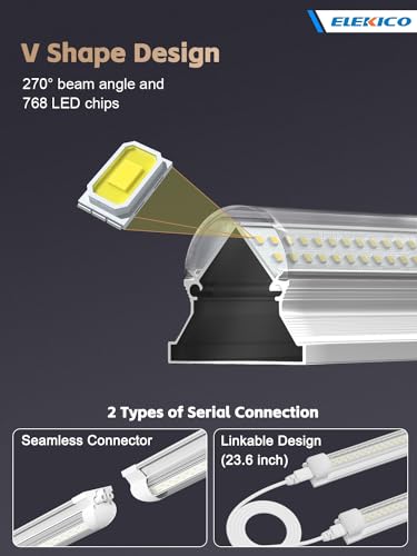 12 Pack Super Bright 100w 8ft Led Shop Light (12 Count)