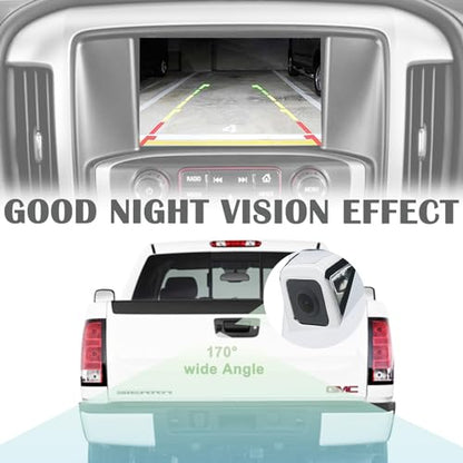 Backup Camera Tailgate Handle Rear View Camera Liftgate Latch Handle with Key Lock Cylinder Compatible with 2007