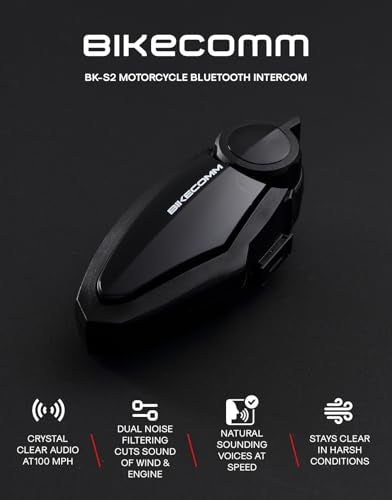 BK S2 Motorcycle Bluetooth Headset Intercom (2 Count)