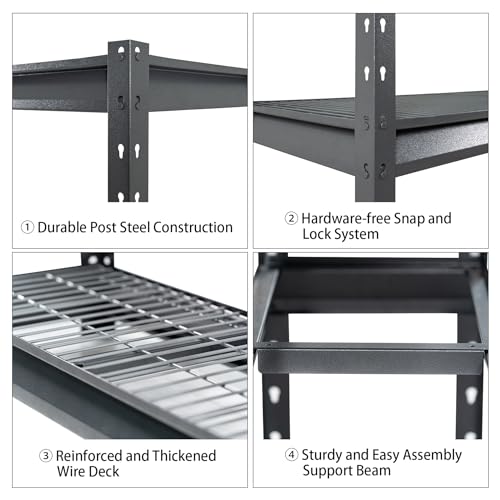 The Atlas 72" W Heavy Duty Garage Shelving Load 8000 Lbs