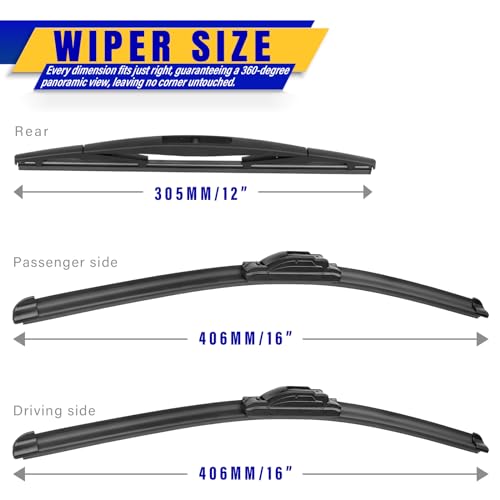 3 Wipers Fits Jeep Wrangler JL 2018