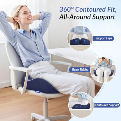 Contoured Ergonomic Seat Cushion for Effective Pain Relief