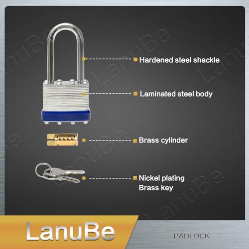Laminated Keyed Alike Padlock 12 Pack 1.6 (12 Count)