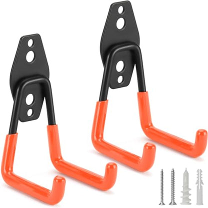 2 Pack Heavy Duty Garage Hooks Storage Organizer Wall Mount Power and Garden Tool Hangers