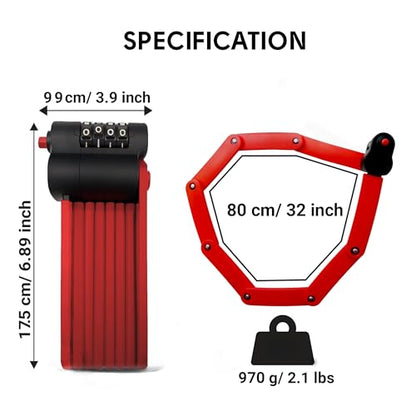 Foldable Combination Bike Lock