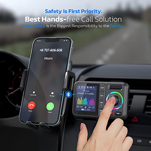 Bluetooth Car Adapter with Large Color Screen
