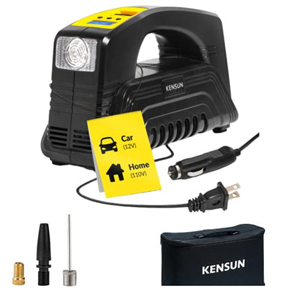 AC DC Digital Tire Inflator for Car 12V DC and Home 110V AC Rapid Performance Portable Air Compressor Pump for Car