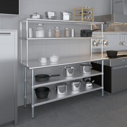 Stainless Steel Work Table with 2 Shelves