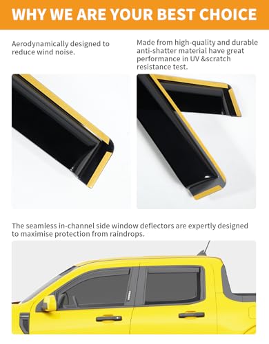 in Channel Window Visors Rain Guards for Ford Maverick 2022