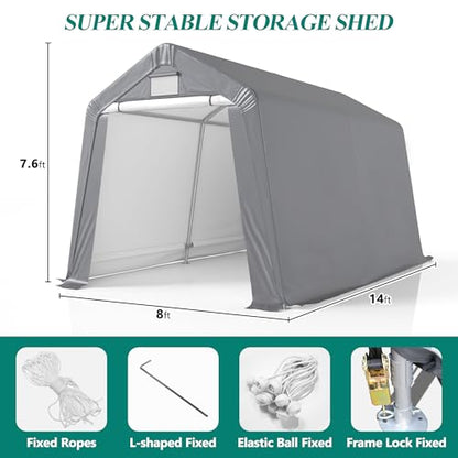 8' x 14' Outdoor Storage Shelter Shed