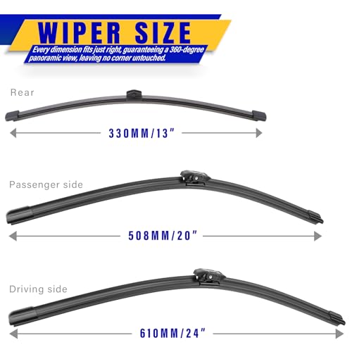 3 Wipers Fits BMW X2 2018