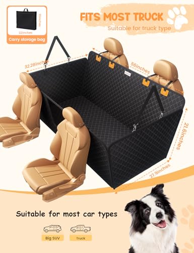 Dog Car Seat Cover for Back Seat with Hard Bottom for Truck XL