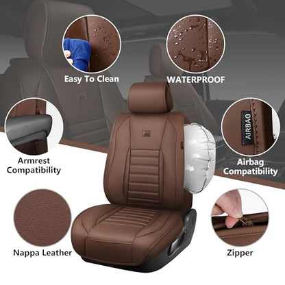 Nappa Leather Car Seat Covers Full Set
