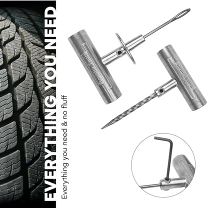 Compact Tire Repair Kit with Molle Storage Pouch. Heavy Duty Universal Tire Plug Kit