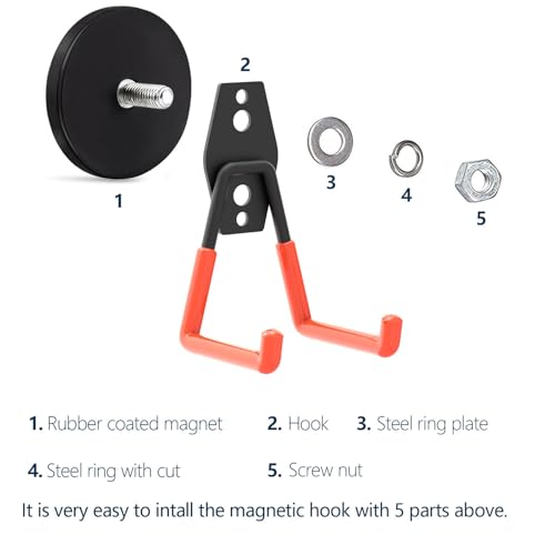 Super Strong Garage Magnetic Hooks Heavy Duty (8 Count)