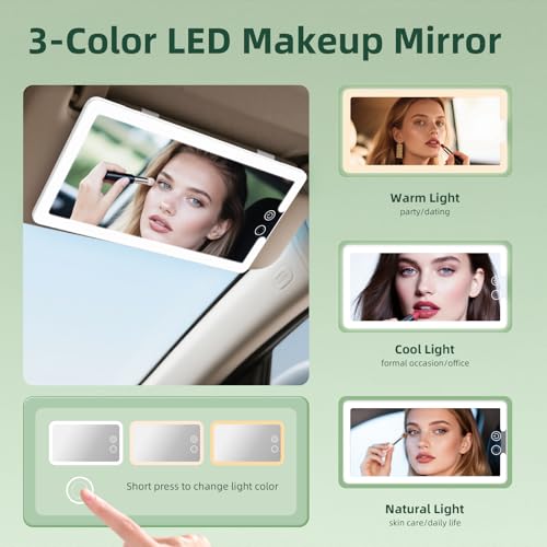 2PCS Car Visor Vanity Mirror with Lights (2 Count)