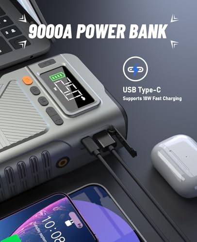 9000A Jump Starter with Air Compressor