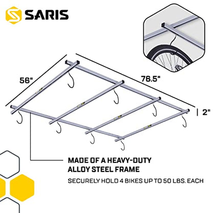 Glide Bike Storage Ceiling Rack Grey