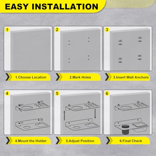 Coolant Funnel Kit Holder Wall Mount Rack with 2 Drip Cups
