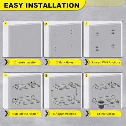 Coolant Funnel Kit Holder Wall Mount Rack with 2 Drip Cups