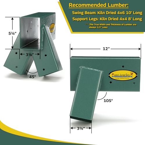 Easy 1-2-3 A-Frame 2 Brackets for Swing Set, Green (2 Count)