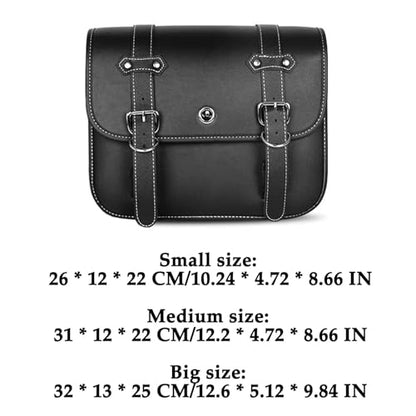 Faux Leather Motorcycle Saddlebags with Lock